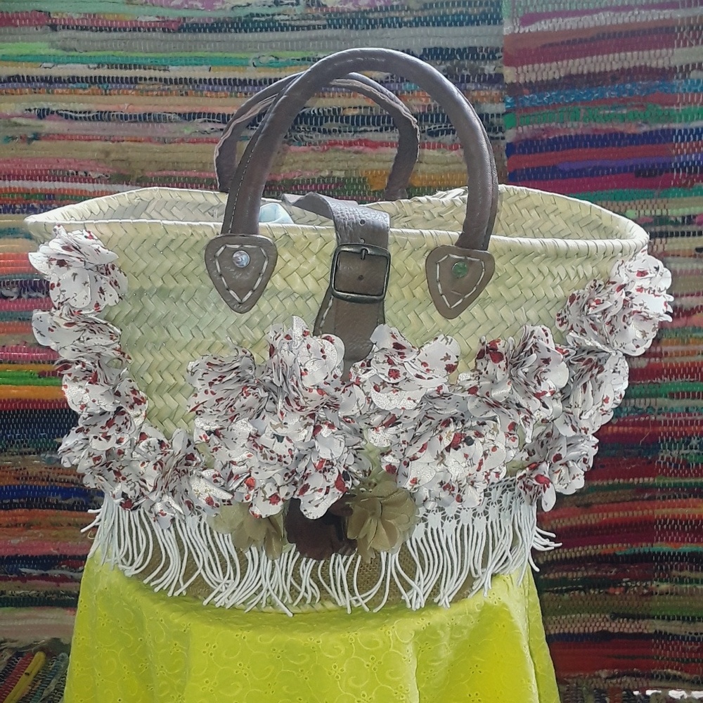 Natural straw beach/summer tote
